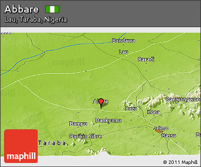 Physical Panoramic Map of Abbare
