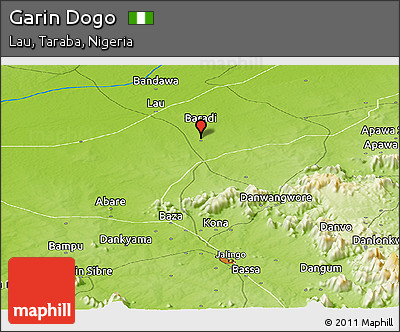 Physical Panoramic Map of Garin Dogo