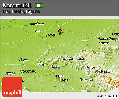 Physical Panoramic Map of Karamukil
