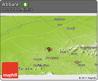 Physical Panoramic Map of Abbare