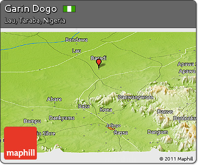 Physical Panoramic Map of Garin Dogo