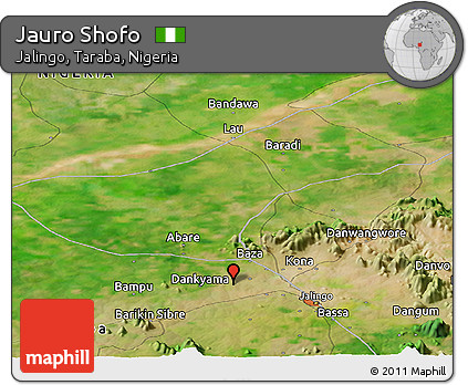 Satellite Panoramic Map of Jauro Shofo