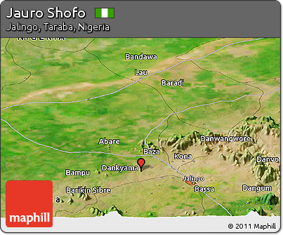 Satellite Panoramic Map of Jauro Shofo