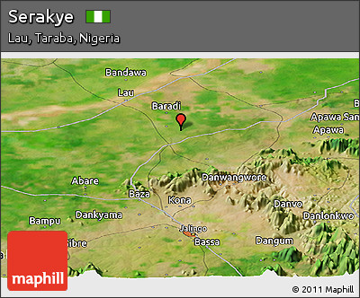 Satellite Panoramic Map of Serakye