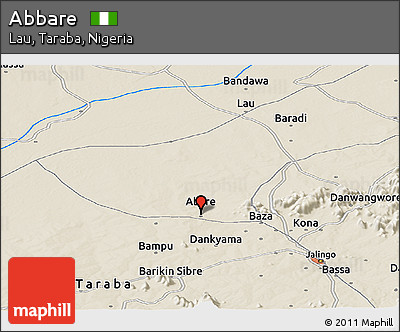 Shaded Relief Panoramic Map of Abbare