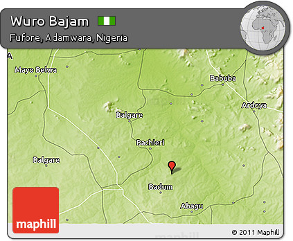 Physical 3D Map of Wuro Bajam