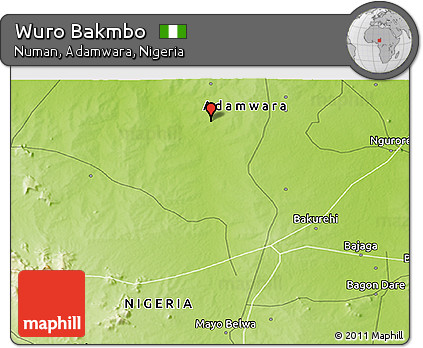 Physical 3D Map of Wuro Bakmbo