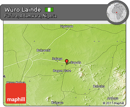 Physical 3D Map of Wuro Lainde
