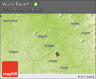 Physical 3D Map of Wuro Bajam