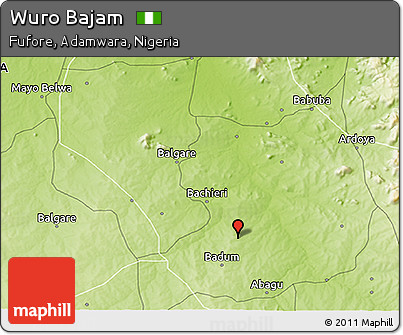 Physical 3D Map of Wuro Bajam