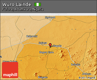 Political 3D Map of Wuro Lainde
