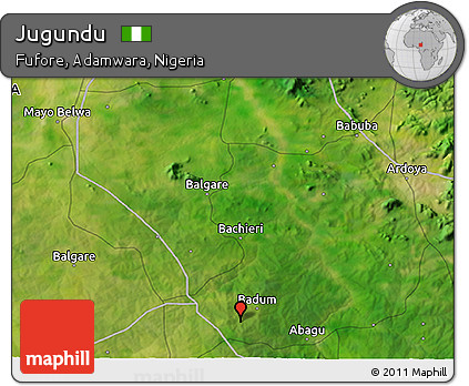 Satellite 3D Map of Jugundu