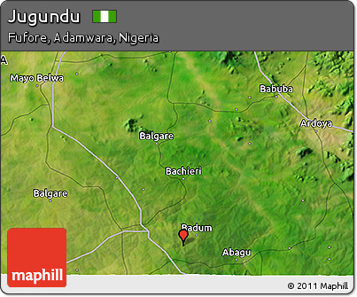 Satellite 3D Map of Jugundu