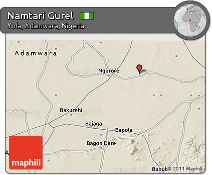 Shaded Relief 3D Map of Namtari Gurel