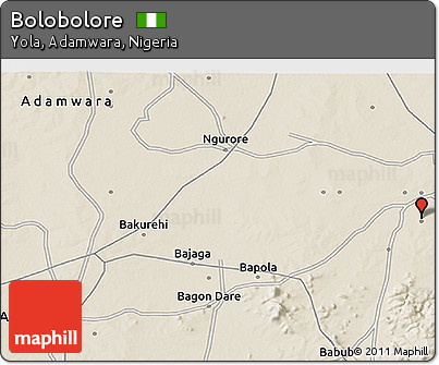 Shaded Relief 3D Map of Bolobolore