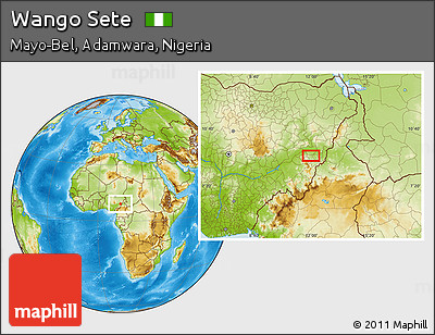 Physical Location Map of Wango Sete