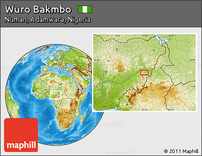 Physical Location Map of Wuro Bakmbo
