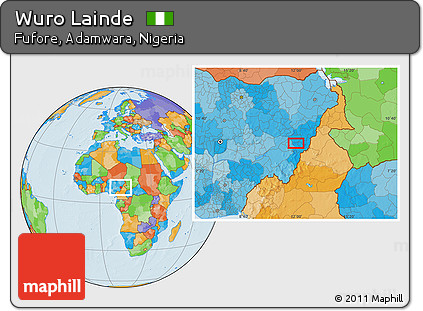 Political Location Map of Wuro Lainde