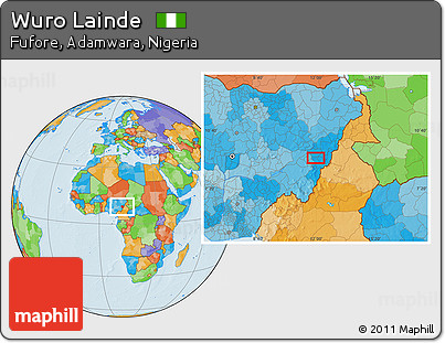 Political Location Map of Wuro Lainde