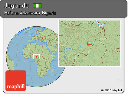 Savanna Style Location Map of Jugundu