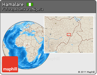 Shaded Relief Location Map of Hamalare