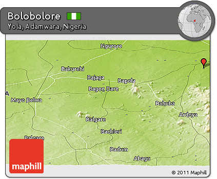 Physical Panoramic Map of Bolobolore