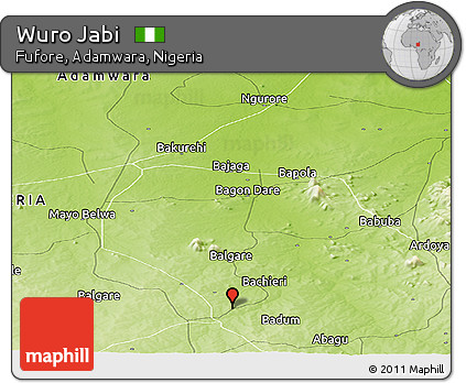 Physical Panoramic Map of Wuro Jabi