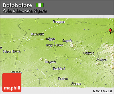 Physical Panoramic Map of Bolobolore