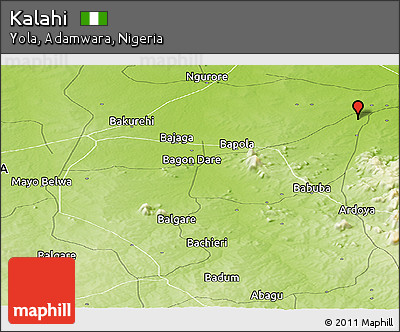 Physical Panoramic Map of Kalahi