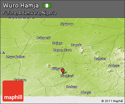 Physical Panoramic Map of Wuro Hamja