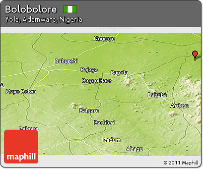 Physical Panoramic Map of Bolobolore