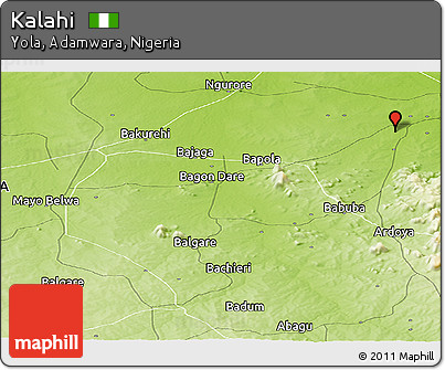 Physical Panoramic Map of Kalahi