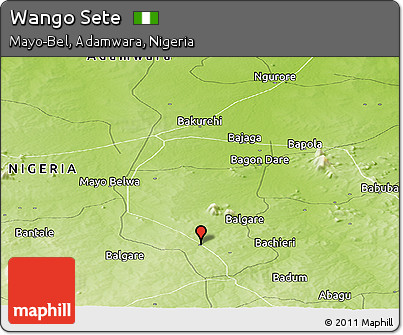 Physical Panoramic Map of Wango Sete