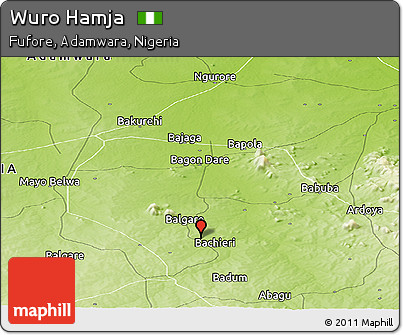 Physical Panoramic Map of Wuro Hamja