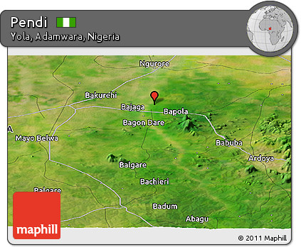 Satellite Panoramic Map of Pendi