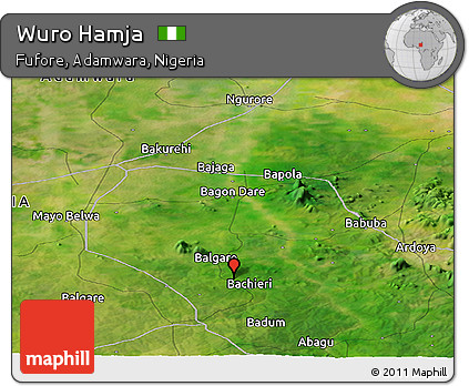 Satellite Panoramic Map of Wuro Hamja