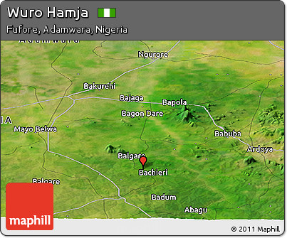 Satellite Panoramic Map of Wuro Hamja