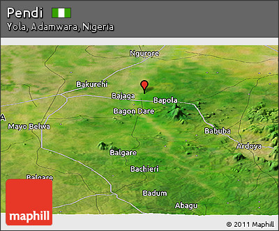Satellite Panoramic Map of Pendi