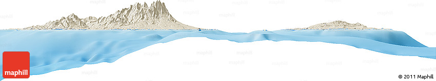 Shaded Relief Horizon Map of the Area around 9° 4' 52" N, 123° 19' 29" E