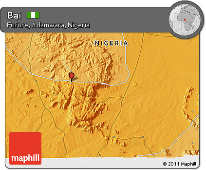 Political 3D Map of Bai