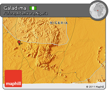 Political 3D Map of Galadima