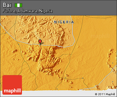 Political 3D Map of Bai