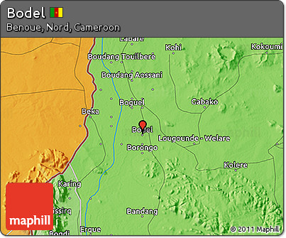 Political 3D Map of Bodel