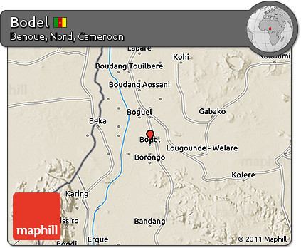 Shaded Relief 3D Map of Bodel