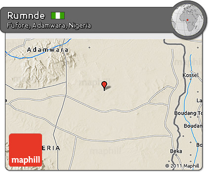 Shaded Relief 3D Map of Rumnde