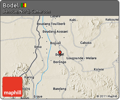 Shaded Relief 3D Map of Bodel