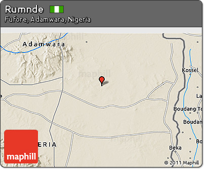 Shaded Relief 3D Map of Rumnde