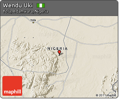 Shaded Relief 3D Map of Wendu Uki