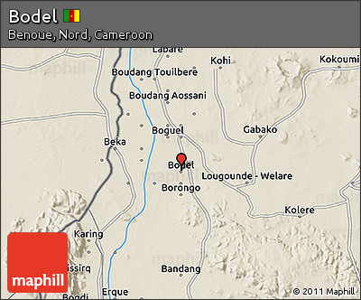 Shaded Relief 3D Map of Bodel