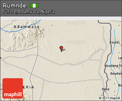 Shaded Relief 3D Map of Rumnde